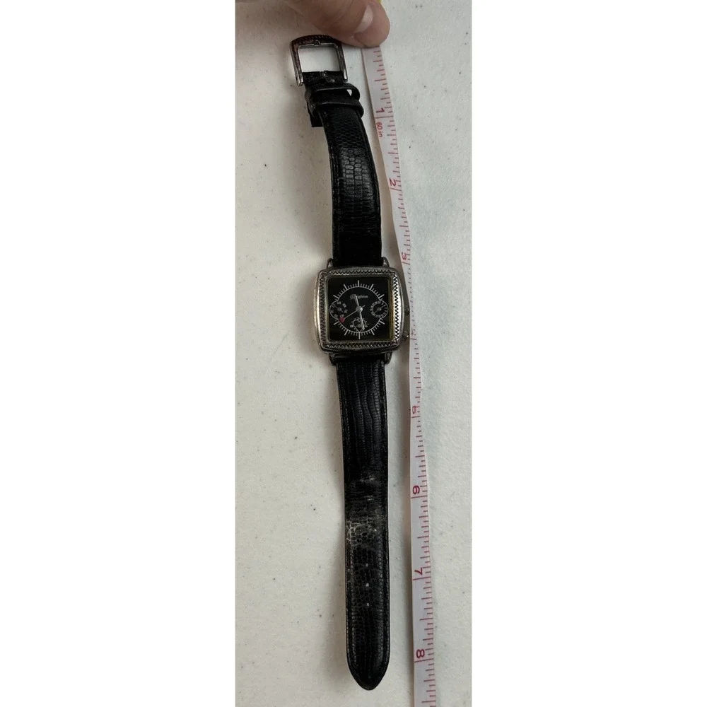 Brighton Women Square Face Milano Watch‎ and Black Leather Band Works